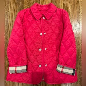 Girls pink Burberry jacket size 6